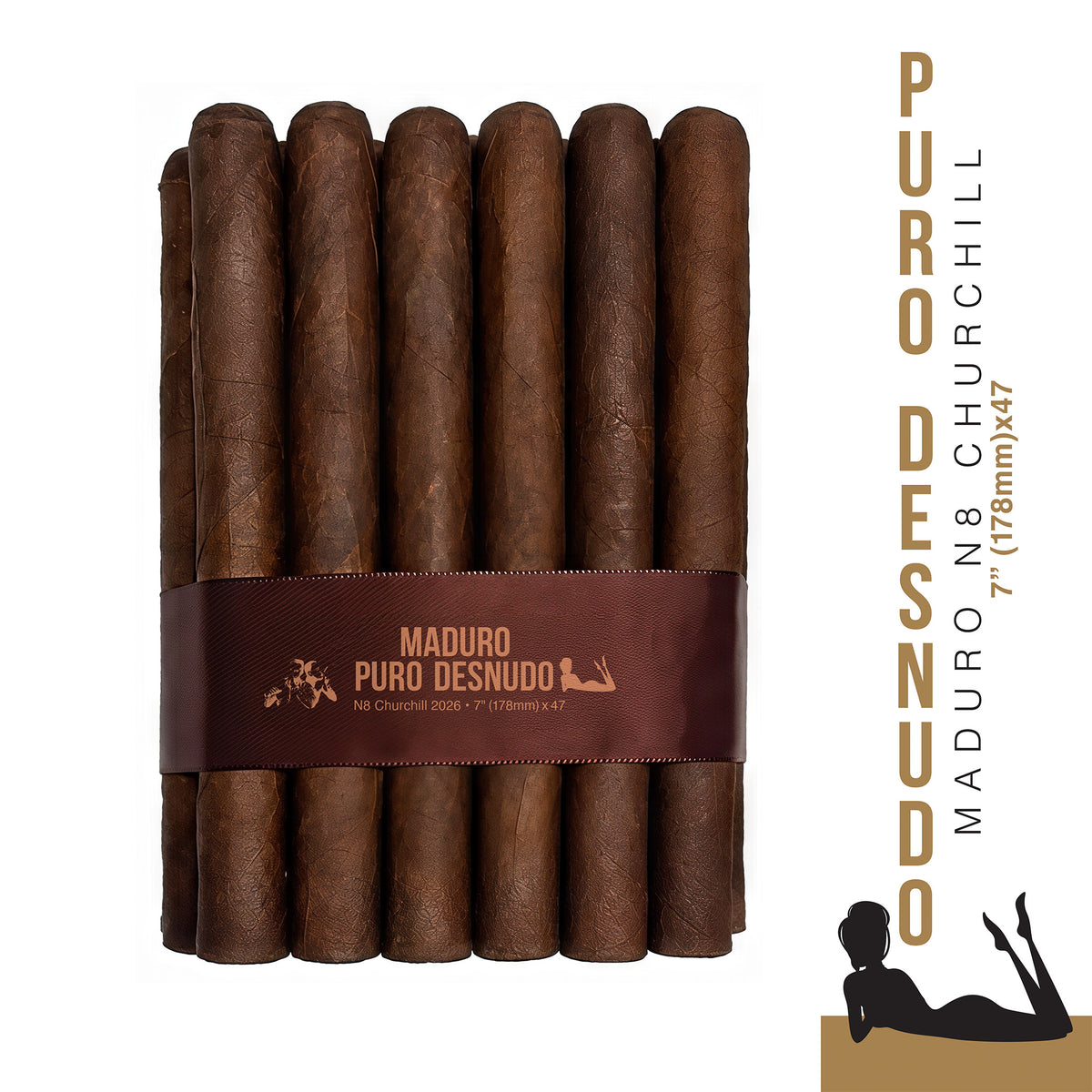 Puro Desnudo - Churchill N8 - Maduro - Bundle (25)
